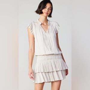 Current Air Cream Ruffle Sleeve Dress
